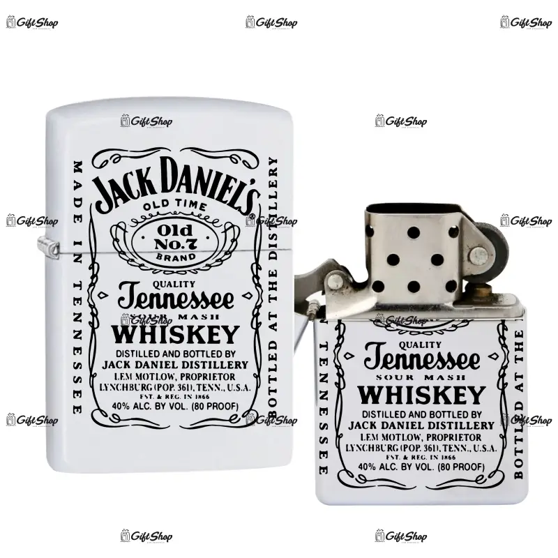 Jack daniel`s, bricheta metalica gravata laser cu mesaj